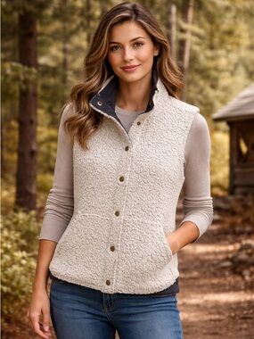 Toad & Co Women’s Telluride Sherpa Vest Cream Size Small